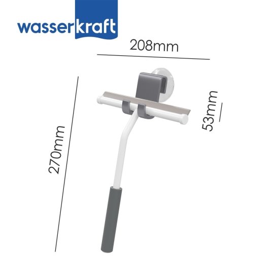 Водосгон для душа WasserKraft каучук серо-белый (211W)
