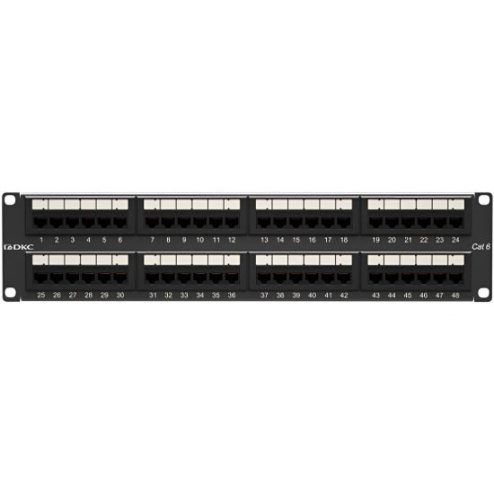 Патч-панель неэкранированная DKC 2U 19 дюйм RJ45 CAT6 48 портов (RN6PPU242)