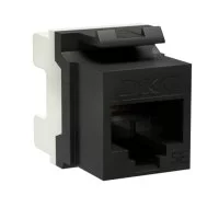 Переходник неэкранированный DKC Keystone 180 градусов RJ45 CAT5е UTP черный (12 шт.) (RNK5EU180BK)