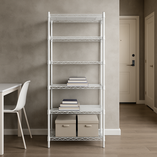 Стеллаж сетчатый KONSENSA 90x35x180 см цвет белый