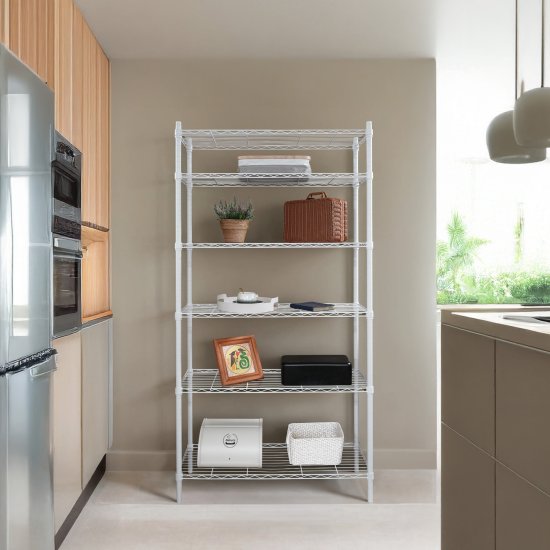 Стеллаж сетчатый KONSENSA 90x35x180 см цвет белый