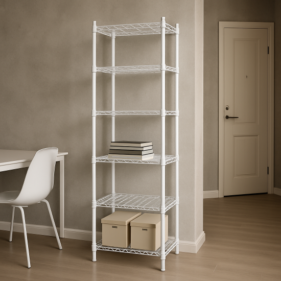 Стеллаж сетчатый KONSENSA 60x35x180 см цвет белый