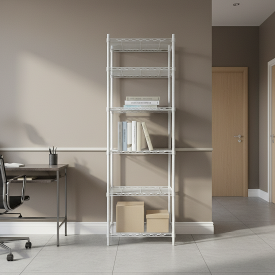 Стеллаж сетчатый KONSENSA 60x35x180 см цвет белый
