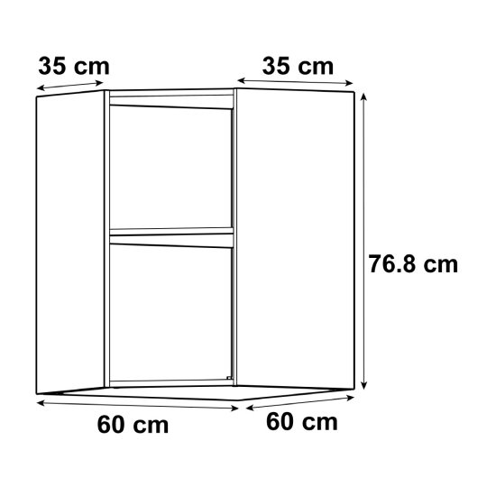 Кухонный шкаф навесной 60x77x35 см KONSENSA ЛДСП цвет белый