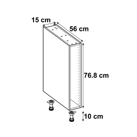 Кухонный шкаф напольный 15x77x56 см KONSENSA ЛДСП цвет белый