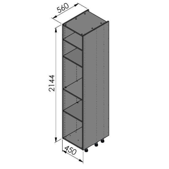 Шкаф-колонна для кухни 45x215x56 см KONSENSA ЛДСП цвет белый
