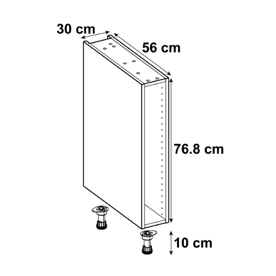 Кухонный шкаф напольный 30x77x56 см KONSENSA ЛДСП цвет белый