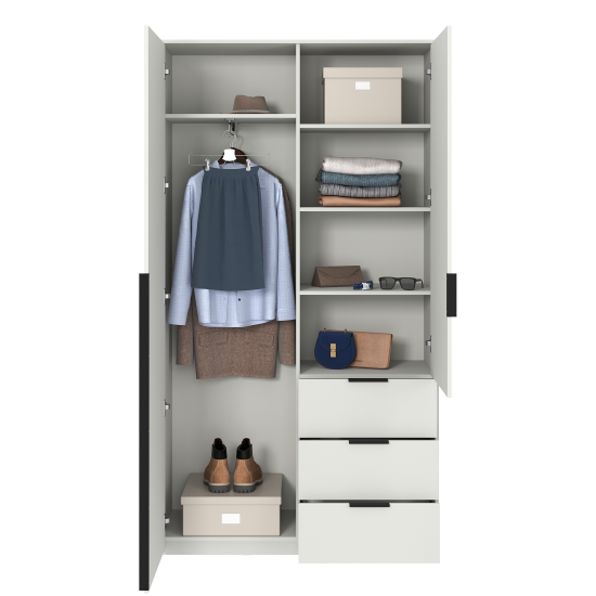 Шкаф распашной Бергамо с 2 дверями 120x220x46.6 см ЛДСП цвет белый