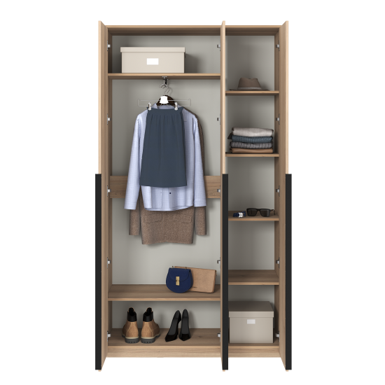 Шкаф распашной Бергамо с 3 дверями 120x220x46.6 см ЛДСП цвет дуб комано