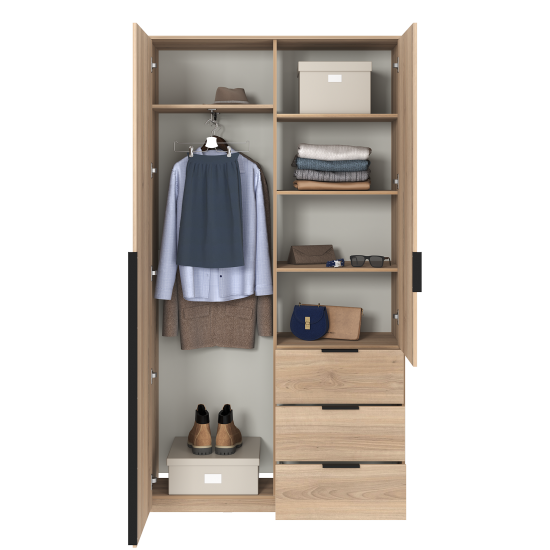 Шкаф распашной Бергамо с 2 дверями 120x220x46.6 см ЛДСП цвет дуб комано