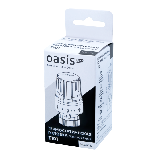 Термостатическая головка жидкостная Oasis Eco T101 M30x1.5 белая