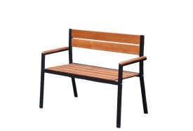 Скамья садовая Эрвин 117x55x87 см металл черный/оранжевый