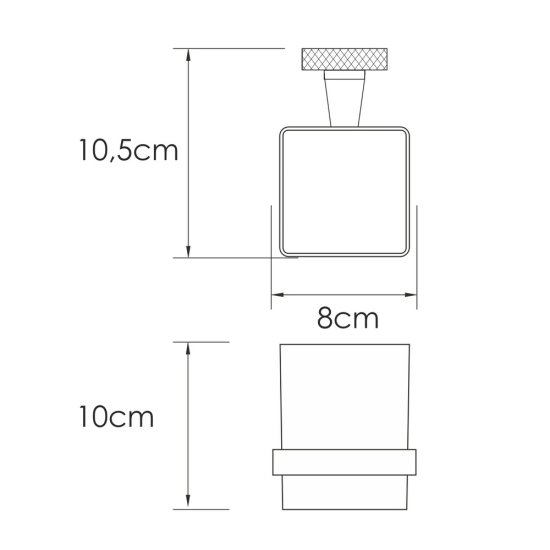 Стакан для ванной WasserKraft Tauber с держателем стекло матовый/металл никель (K-64428)