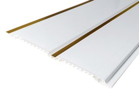 Потолочная панель ПВХ белый/золотой 3000x200x8 мм (5 шт.)