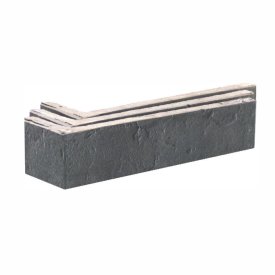 Клинкерная плитка для фасада угловая Terramatic Forta Brown Riegel DK Y 2301-2R Y (8 шт.= 0,08 кв.м) коричневая с черным декором 185х60х40х14 мм