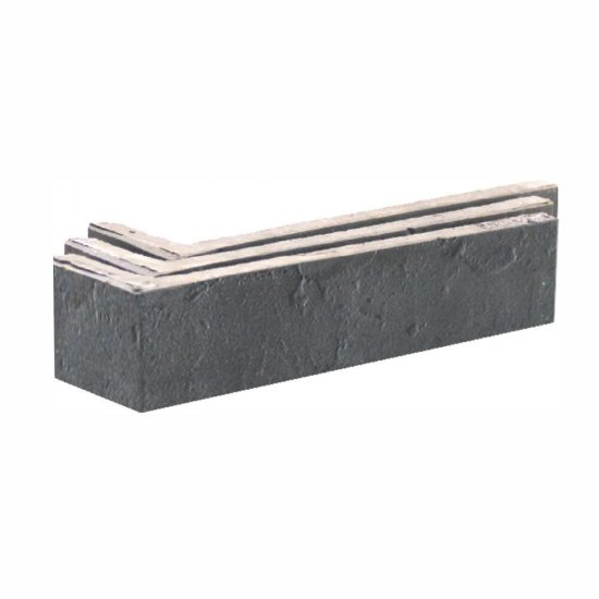 Клинкерная плитка для фасада угловая Terramatic Forta Brown Riegel DK Y 2301-2R Y (8 шт.= 0,08 кв.м) коричневая с черным декором 185х60х40х14 мм