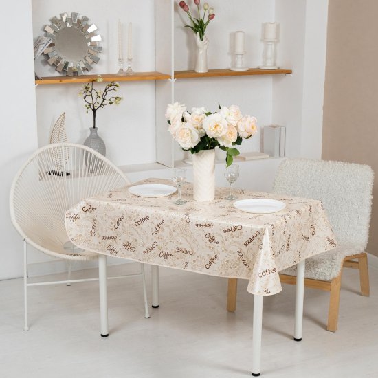 Скатерть Кофе 135x110 см цвет бежевый