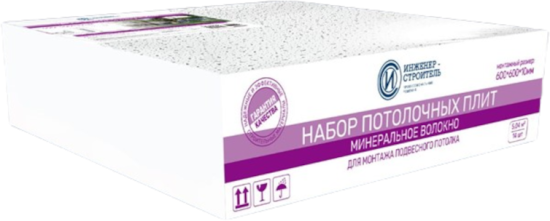 Набор потолочных плит Инженер-Строитель 10 мм 600x600 мм цвет белый 14 шт. (5.04 м²)