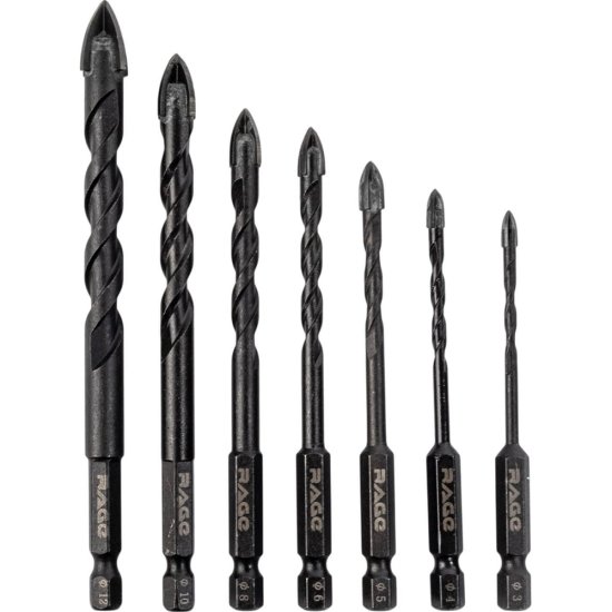 Набор сверл по стеклу и керамике RAGE Quadro-X