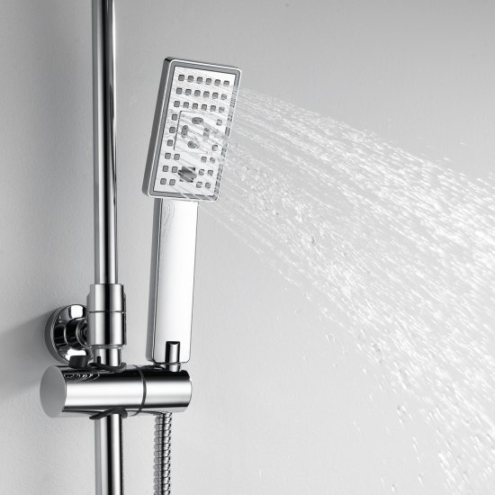 Душевая система WasserKraft с верхним душем с лейкой со смесителем хром (A17702)