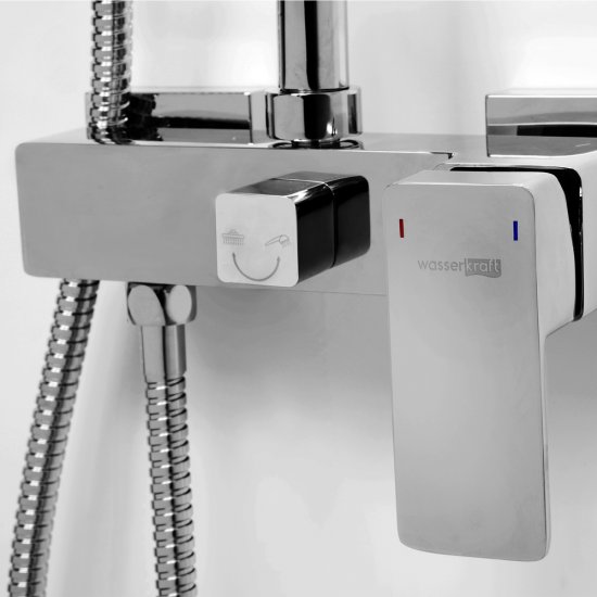 Душевая система WasserKraft с верхним душем с лейкой со смесителем хром (A17702)