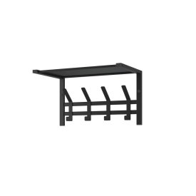 Вешалка настенная с полкой металлическая 4 крючка черная ЗМИ Торонто 11