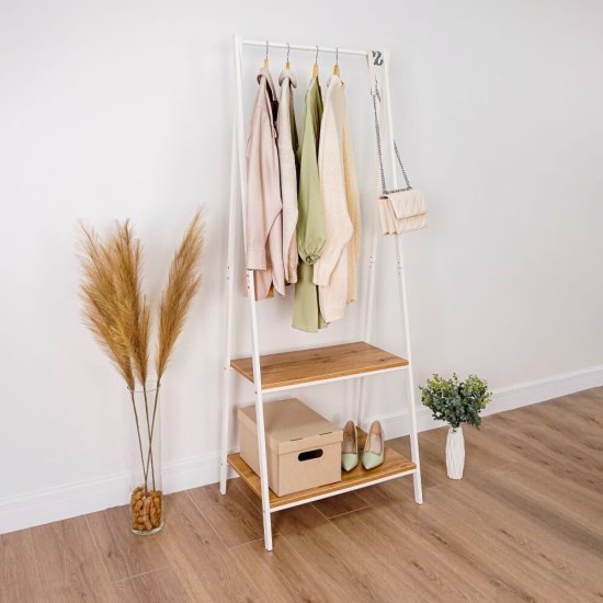 Вешалка напольная гардеробная металлическая белая ЗМИ Алабама 22