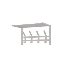 Вешалка настенная с полкой металлическая 4 крючка белая ЗМИ Торонто 11