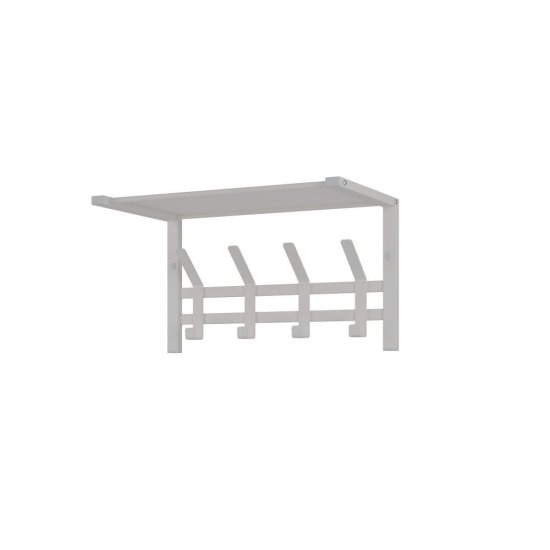 Вешалка настенная с полкой металлическая 4 крючка белая ЗМИ Торонто 11