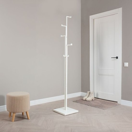 Вешалка напольная металлическая 6 крючков белая ЗМИ Торонто 1