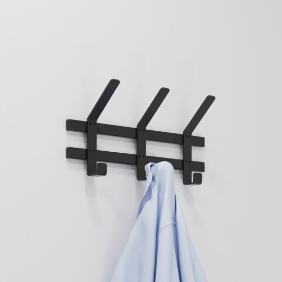 Вешалка настенная металлическая 3 крючка черная ЗМИ Торонто 3