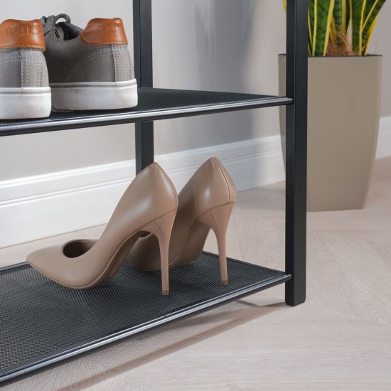 Банкетка для обуви с сиденьем черная/серая ЗМИ Торонто 13S