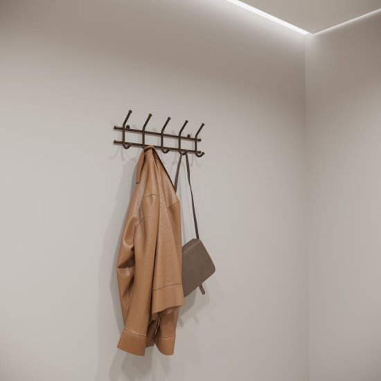 Вешалка настенная металлическая 5 крючков коричневая ЗМИ Норма 5