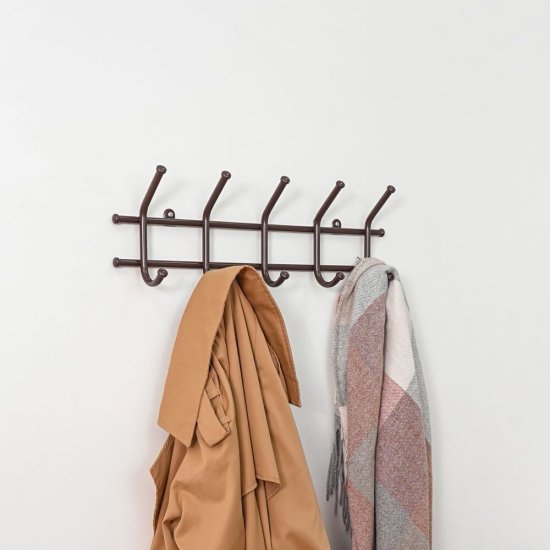 Вешалка настенная металлическая 5 крючков коричневая ЗМИ Норма 5