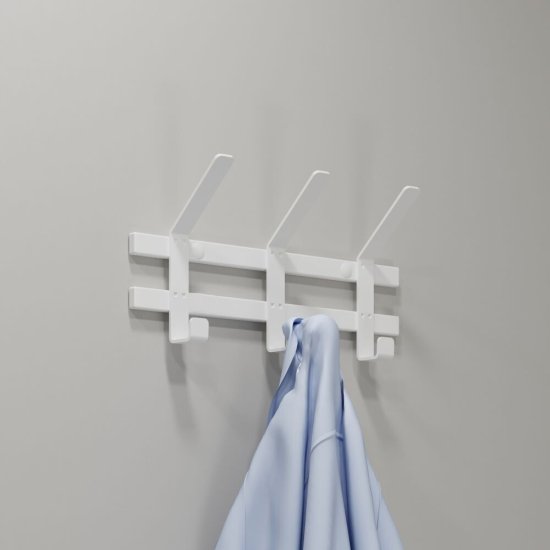 Вешалка настенная металлическая 3 крючка белая ЗМИ Торонто 3