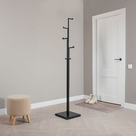 Вешалка напольная металлическая 6 крючков черная ЗМИ Торонто 1