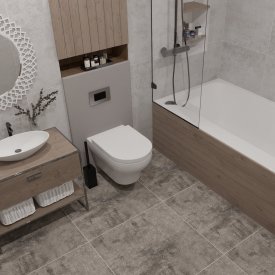 Глазурованный керамогранит Аксима Омаха 60x60 см 1.44 м² матовый цвет серый