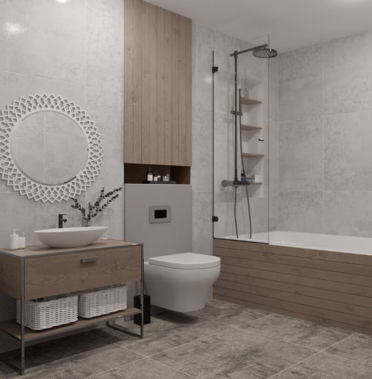 Глазурованный керамогранит Аксима Омаха 60x60 см 1.44 м² матовый цвет серый
