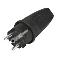 Вилка штепсельная UNIVersal с заземлением IP44 черная