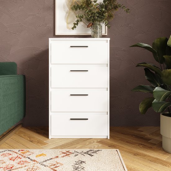 Комод Лион 4 ящика 60х100.2х41.7 см ЛДСП цвет белый