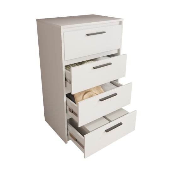 Комод Лион 4 ящика 60х100.2х41.7 см ЛДСП цвет белый