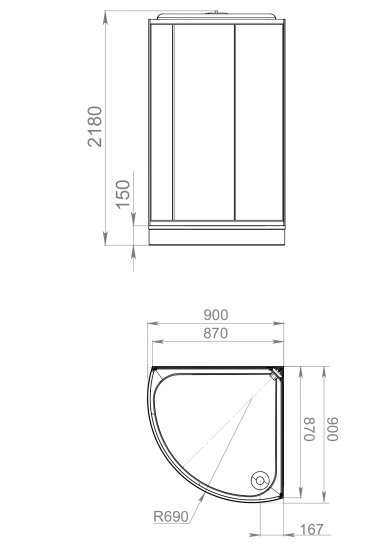Душевая кабина Domani-spa Simple низкий поддон 90x90 см