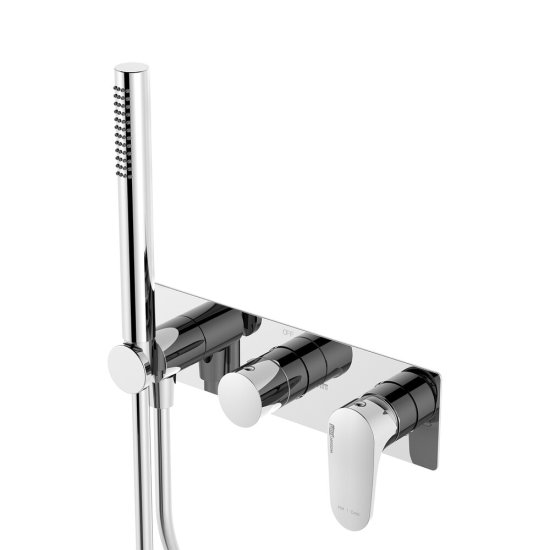 Смеситель для душа встраиваемый WasserKraft Dinkel однорычажный с переключателем с лейкой хром (5877)