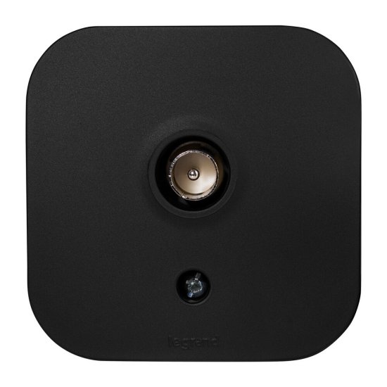 Розетка телевизионная Legrand Quteo накладная черная (782478)