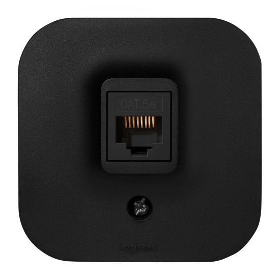 Розетка компьютерная Legrand Quteo накладная черная RJ45 (782480)