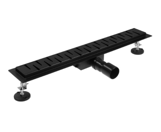 Душевой трап гидро + сух решетка квадрат, 70 см TIM BAD467002BK черный