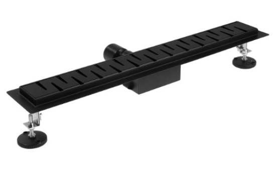 Душевой трап гидро + сух решетка квадрат, 80 см TIM BAD468002BK черный