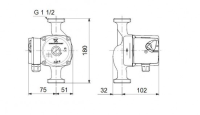 Насос циркуляционный Grundfos UPS 25-60 180 с гайками