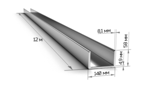Швеллер 140х60х5 12 метров