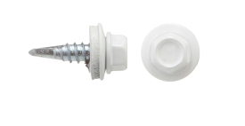 Саморезы кровельные с буром 19х5,5 мм металл-металл сигнальный белый(1 кг)